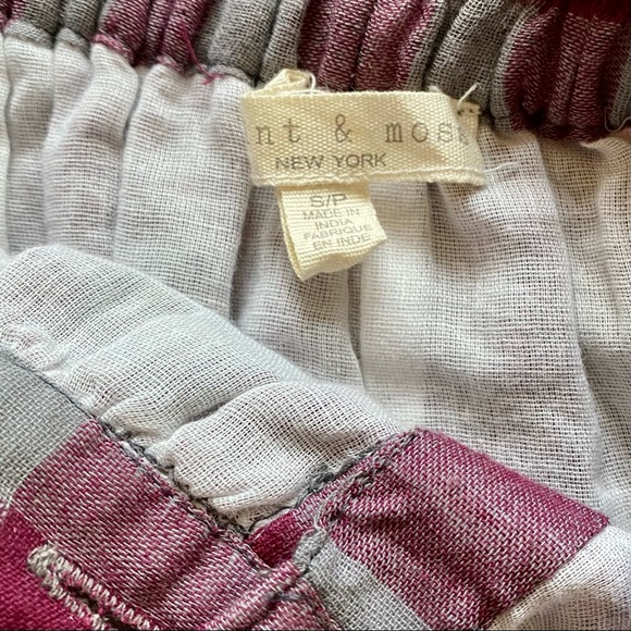 Flint & Moss Skirts Cottagecore Burgundy Blue Plaid Cotton Midi